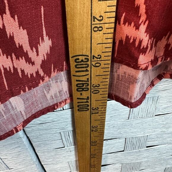 Knox Rose women’s Dark red and pink Button up Long Sleeve Blouse plus size - Picture 7 of 9